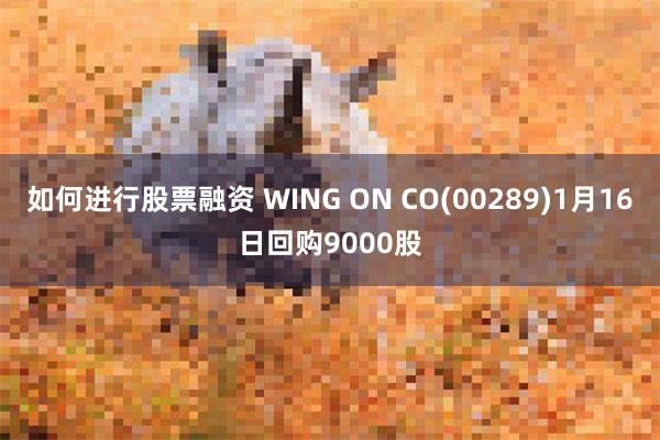 如何进行股票融资 WING ON CO(00289)1月16日回购9000股